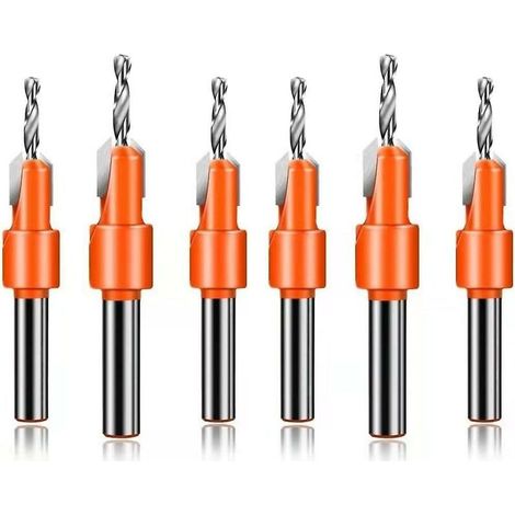 SHINING HOUSE Juego de 6 brocas cónicas para madera con llave hexagonal, broca para carpintería, cortador de agujeros para carpintería (paquete individual) (1/5)
