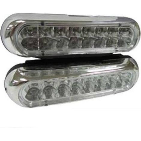 Trade Shop - Luces Coche 16 Led Luces Diurnas Impermeable Dc 12v Luz Parachoques Azul -
