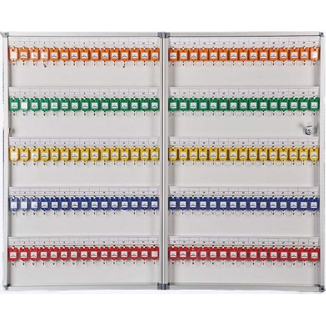 Armoires à clés Boite A Cles Industrielle Armoire À Clés Murale avec Étiquette, Coffre-Fort De Gestion des Clés De Grande Capacité, Boîte De Rangement pour Clés avec 24-150 Crochets (1/5)