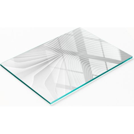 Tabla de cortar decorativa de cristal para cocina con líneas abstractas, 80x52 cm. (1/5)