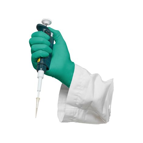 Gants TouchNTuff en nitrile vert poudré adhérisé - Boite de 100 taille 7.5 - 8 - Ansell