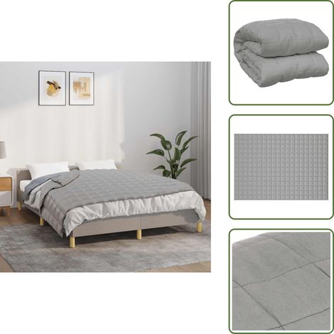 Couverture lestée Gris 138x200 cm 6 kg Tissu - Couverture Lestée - Couverture Poids - Literie - Sommeil Profond - Relaxation (1/5)