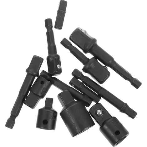 Adaptateur de Bit en Acier Chrome-vanadium Antirouille, Manchon de Joint Pratique pour Outils Électriques, Rallonge de Douille pour Perceuse, 1 Set Noir (1/5)