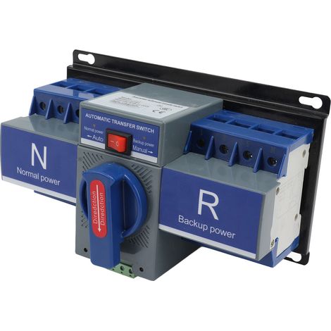 Interrupteur de transfert automatique bipolaire avec protection contre les surcharges, boîtier en plastique pour courant alternatif 400V (1/5)