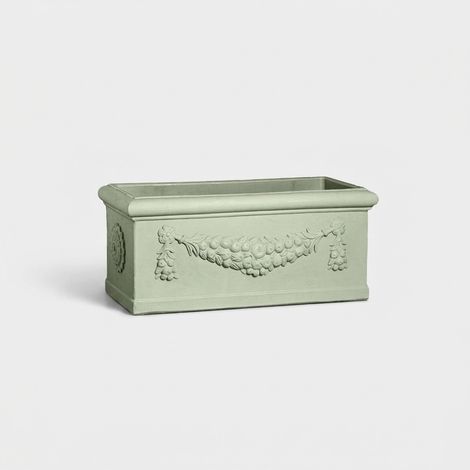 Vaso rettangolare da esterno festonato Rettangolo Festonato Piccolo - Verde (1/3)