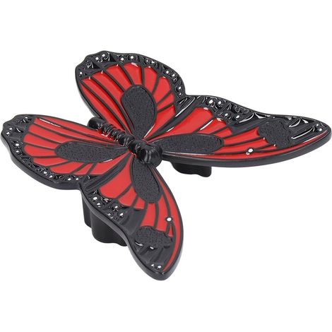 Moderner roter Schmetterlingsgriff aus Zinklegierung für Schubladen, Schränke, Möbelbeschläge, Kunstdrucke (1/5)