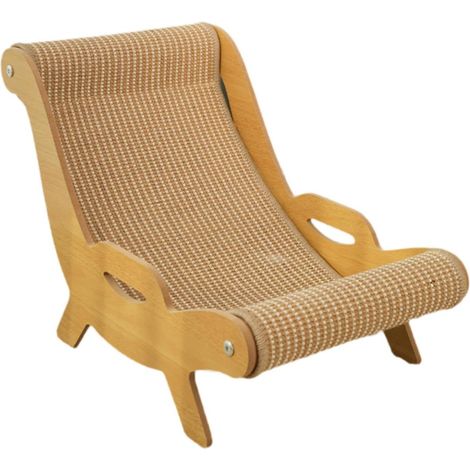 Chaise Longue pour Chat avec Griffoir, Griffoir 2 en 1 en Sisal pour Chat, Chaise Hamac Lit pour Chaton Meubles en Bois, Canapé, Résistant à l'usure, pour des Animaux (1/5)