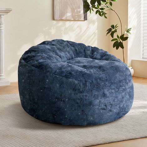 Poltrona sacco relax in flanella blu OKMYHOME (1/5)
