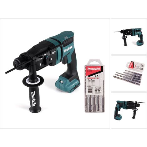 Makita DHR 182 Z Akku Bohrhammer 18 V 1,7 J SDS plus Brushless + 5 tlg. Bohrer Set - ohne Akku, ohne Ladegerät (1/5)