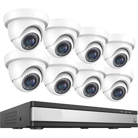 Système de caméra de sécurité domestique Système de caméra de sécurité 2MP 16CH noir H265 + DVR Kit détection de mouvement 1080P maison extérieure CCTV ensemble de Surveillance vidéo ( Size : 2T , Col (1/5)