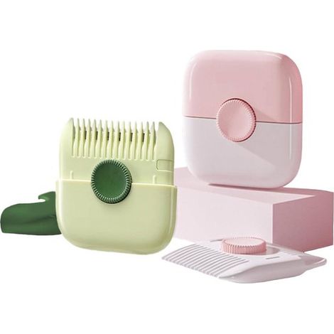 Ensemble de 2 tondeuses à cheveux 2 en 1 pour femmes - Rasoir et peigne de rasage - Kit de soin multifonctionnel - Outil de coupe et de rasage de précision (Rose Vert) (1/5)