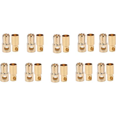 10 Sets 6mm Bananenstecker Kupferbeschichtung Gute Übertragungsqualität Stecker Buchse Batterieanschlüsse