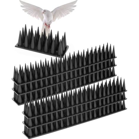 Pic Anti Pigeon 5,7 m, Anti Pigeons pour Balcon,Pique Anti Pigeon en ABS Haute Résistance Plastique, Anti Pigeon (20 PCS) Noir (1/5)