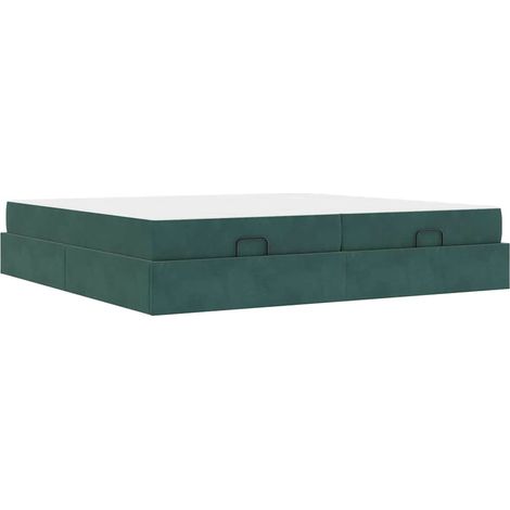 vidaXL Struttura del letto Verde scuro 200 x 200 cm Velluto (1/5)