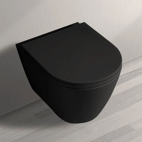 Wc sospeso nero opaco rimless in ceramica serie Feeling (1/5)