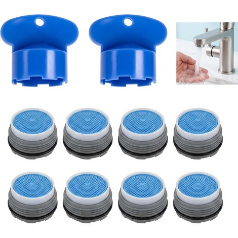 10 Pièces Aérateur M21.5 Male Mousseur Robinet Avec 2 Clé Montage Économiseur Eau Anti Calcaire Filtre d'Eau pour Cuisine et Salle de Bain Réducteur de Débit d'Eau (1/5)