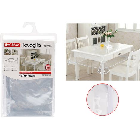 Tovaglia PVC Impermeabile Trasparente Rettangolare 140X160cm (1/2)