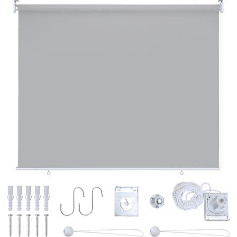 Randaco Senkrechtmarkise 160x240 cm Balkonrollo Hellgrau UV Schutz Sonnenschutz Sichtschutz wasserdicht wetterfest Balkon Terrasse