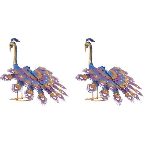 2x Wunderschöne Pfauen-Gartenfiguren – Realistische Pfauen-Gartendekoration aus Metall, einfache Montage (1/4)