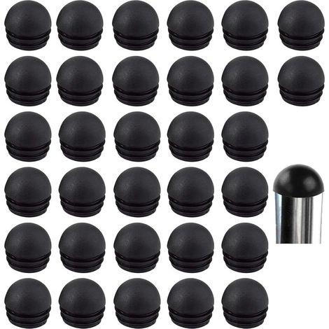 Embout Bouchons pour Tube de Chaise de Rond Noirs Embout Entrant Rond pour Pied de Chaise Embout Pied de Chaise Caoutchouc Pied de Chaise Protection 32 Pièces (19mm) (1/5)