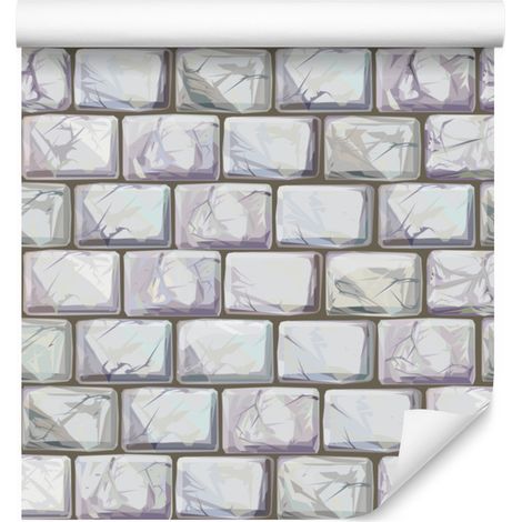 Papel pintado de ladrillo claro para salón y dormitorio, 50x1000 cm. (1/5)