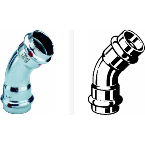 Viega 558321 Prestabo-elbow 45° with SC-Contur Ø54mm FF