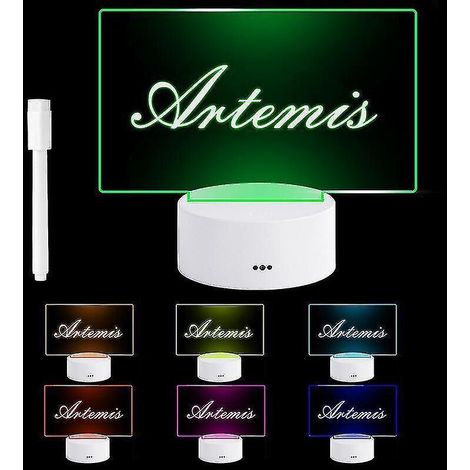 Kreative LED-beleuchtete Memotafel mit integriertem Stift, ideal für Partys, als Geschenk für Kinder und Freundinnen. 7-farbiges Nachtlicht – 1 Stift (1/5)