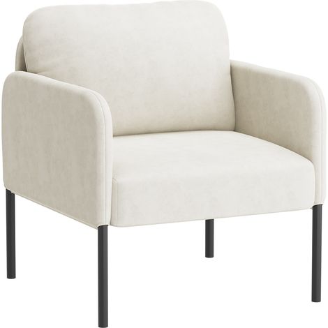 Un fauteuil au confort naturel, pensé pour le quotidien - Fauteuil avec dossier enveloppant et pieds en métal fin,Beige
