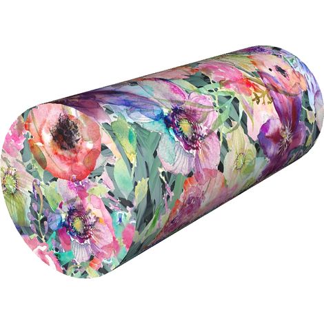Cuscino riabilitativo a rullo Flora Ø15x40 cm - velluto, memory foam, per supporto di collo e schiena, Bertoni (1/5)