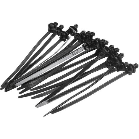 Nylon Push Mount Car Dome Cable Zip Tie, 162mm Length, 20 Pcs, Black-- (1/5)