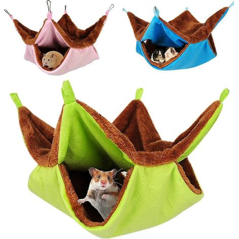 Hamac suspendu pour animaux de compagnie, cage, nid, lit, maison pour furet, rat, écureuil, oiseau, hamster - Jouet S (1/4)