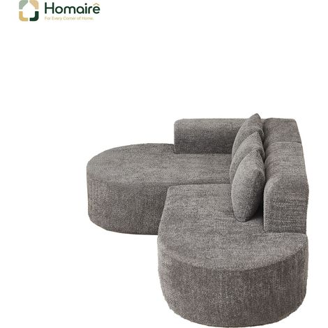 Ecksofa aus grauem Samt 200 x 200 cm HOMAIRE (1/5)