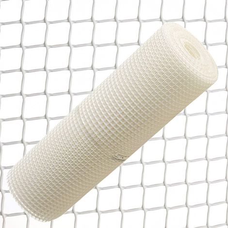 Maillage carré plastique blanc 1 cm x 1 mètre rouleau 25 mètres