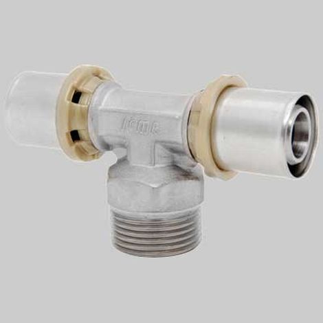 RACCORDO A TEE MASCHIO A PRESSARE - 20 x 1/2 x 20
