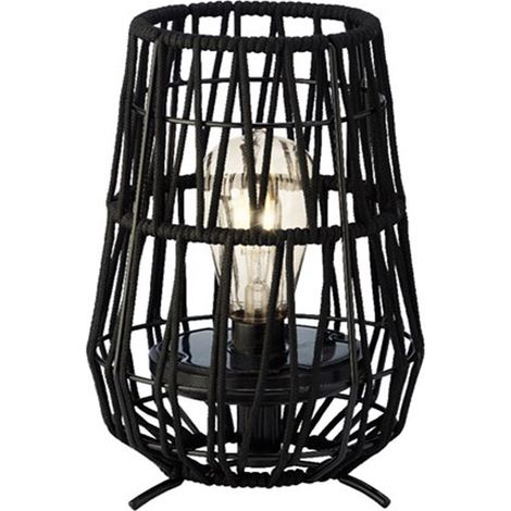 Lanterne de jardin solaire décorative noire - Ø 18 x 27,5 cm - Jardideco (1/4)