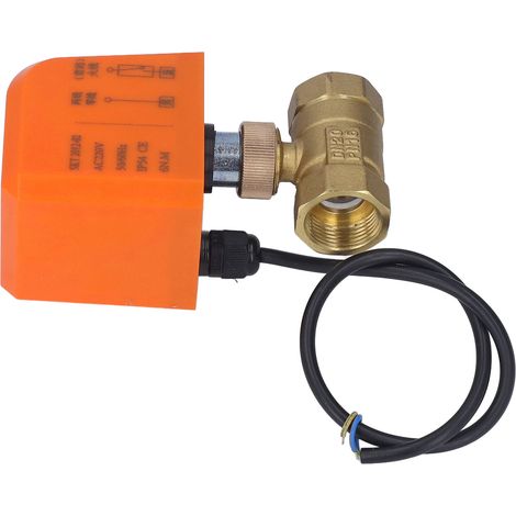 Vanne à billes motorisée électrique 2 voies fermeture normale DN20 220V brassage ABS IP54 filetage 3/4in pour eau chaude froide (1/5)