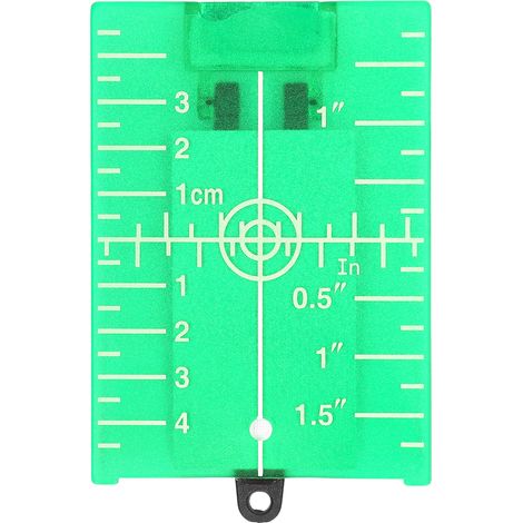 Plaque cible de niveau laser en plastique, plaque cible magnétique au sol avec support, échelle pouce/métrique, verte. (1/5)
