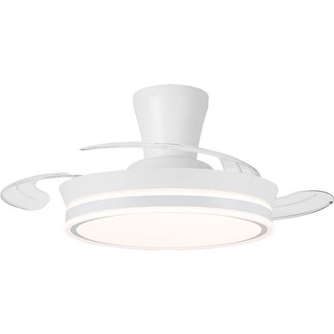 Ventilateur de plafond Supereco Long Mini rétractable avec éclairage LED intégré 39W 3822lm CCT variable design moderne (1/5)