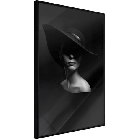 Affiche Murale Encadrée "Woman in a Hat" 40 x 60 cm Noir