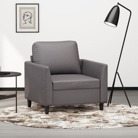 Fauteuil-Chaise de relaxation-Fauteuil Relax Gris 60 cm Similicuir 641712 (1/5)