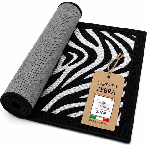 Tapis Zebra Zebra 50x80 cm Polyester antidérapant, Modern Animalier, 8 mm d'épaisseur (1/5)