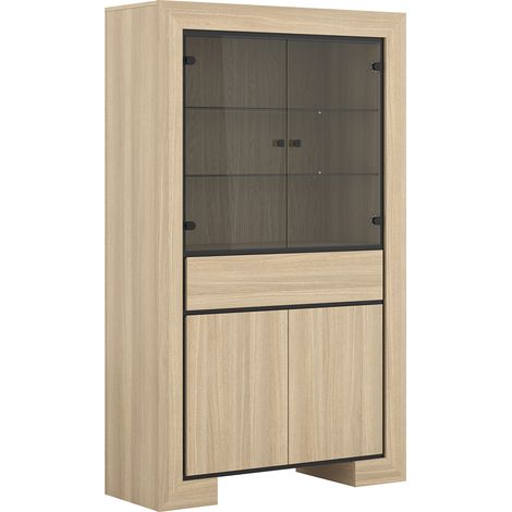 Credenza 4 ante 1 cassetto Lucius marrone e nero 185cm