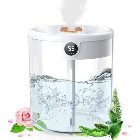 Humidificateur, humidificateur de chambre 2L, mini diffuseur d'humidité et veilleuse pour bébé et plantes (1/5)