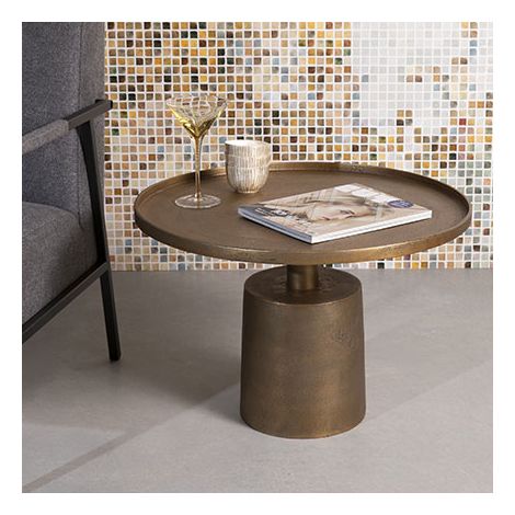 Table basse ronde en métal ø60cm - Or - MASON (1/8)
