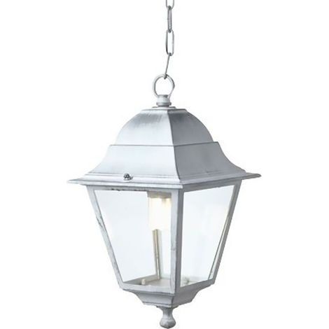 Lanterna a Sospensione con Catena Sovil Old Bianco Argento