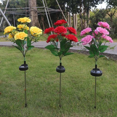 lampe solaire a piquet en tissu oeillets 7 tiges lot de 3 lampe de decoration pour jardin pelouse villa exterieure (1/4)
