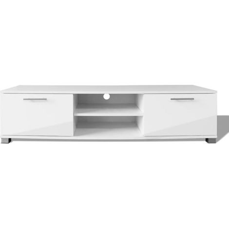 Mueble/aparador de TV blanco práctico y de alto brillo de 120 cm 2502039