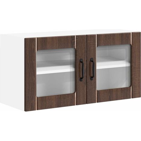 Maison Exclusive - Mobile in vetro da parete LUCCA Rovere Marrone 80 x 31 x 40 cm