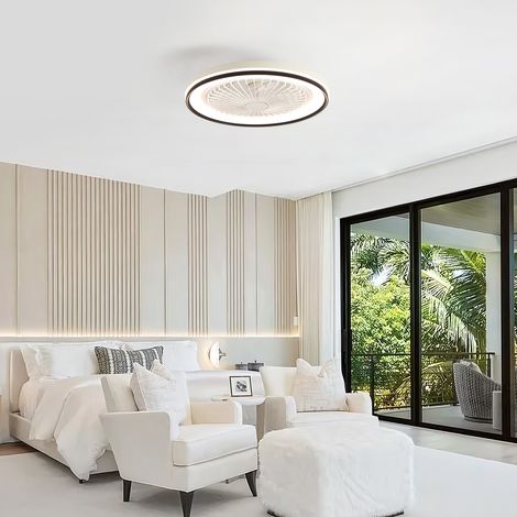 Ventilatore da soffitto da 19 pollici con luce RGB, motore DC reversibile, bianco HAVRYA (1/5)