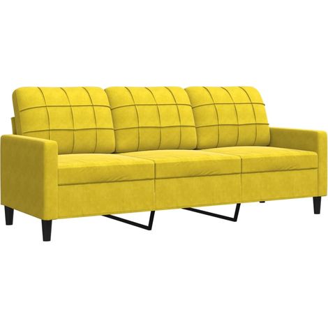Canapé à 3 places,Sofa pour Salon,Banquette Jaune 180 cm Velours CFW937854 (1/5)